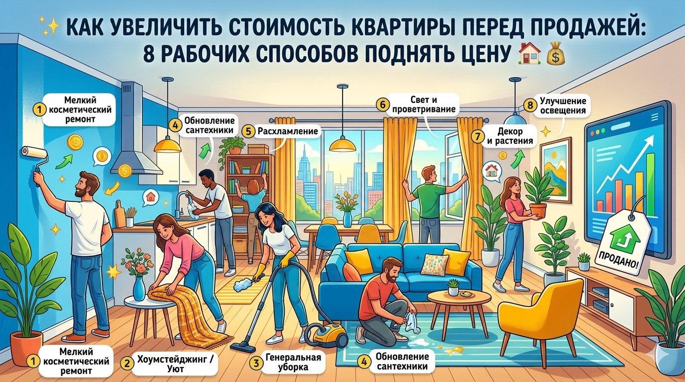 Как увеличить стоимость квартиры перед продажей: 8 рабочих способов поднять цену