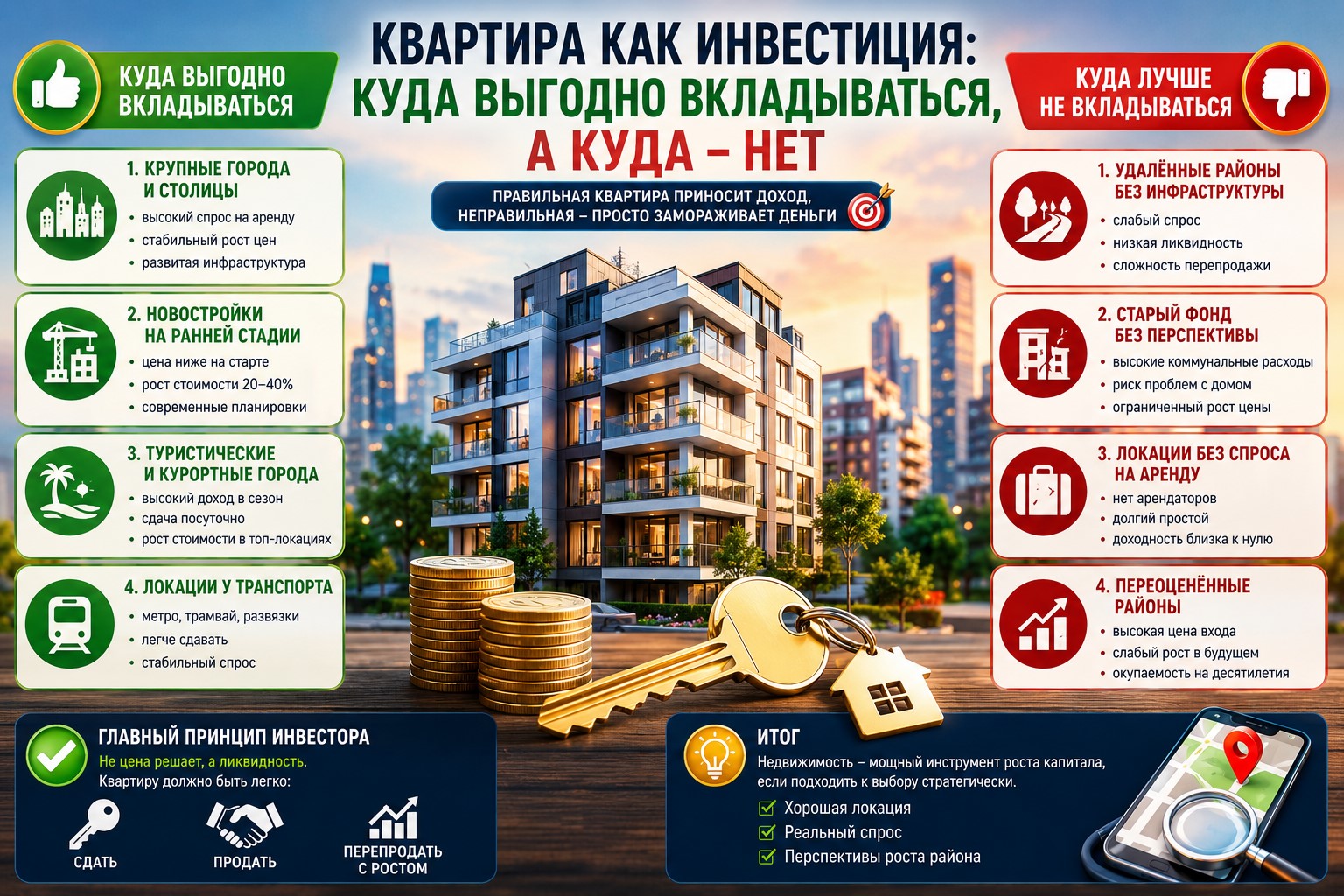 Квартира как инвестиция: куда выгодно вкладываться, а куда - нет