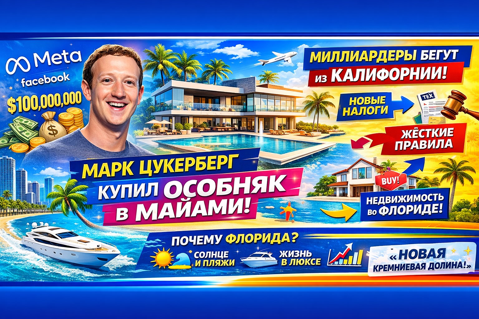 Марк Цукерберг купил роскошный особняк в Майами!