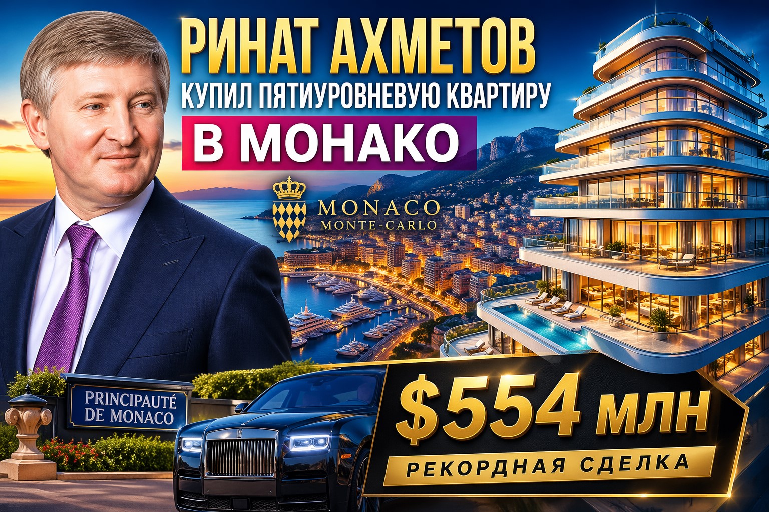 Рекордная сделка в Монако: Ринат Ахметов приобрёл элитную резиденцию